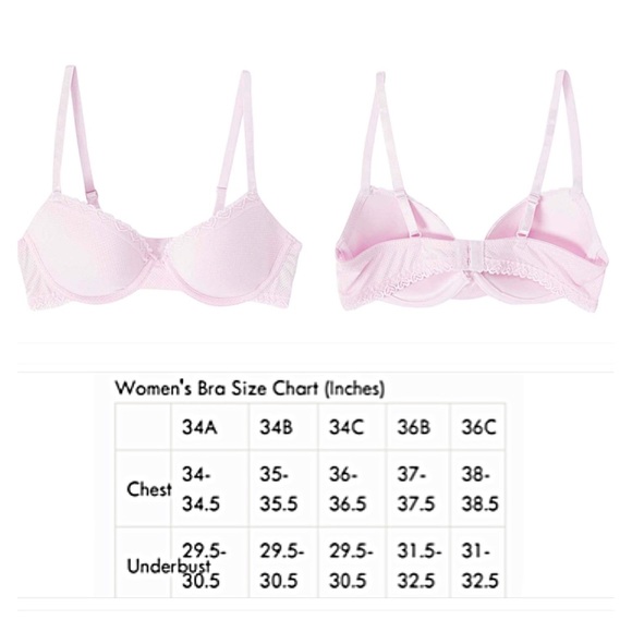 BNWT: *2* 36B RENÉ ROFÉ LINGERIE Pink & Gray Underwire Padded Demi Bras - Picture 10 of 11